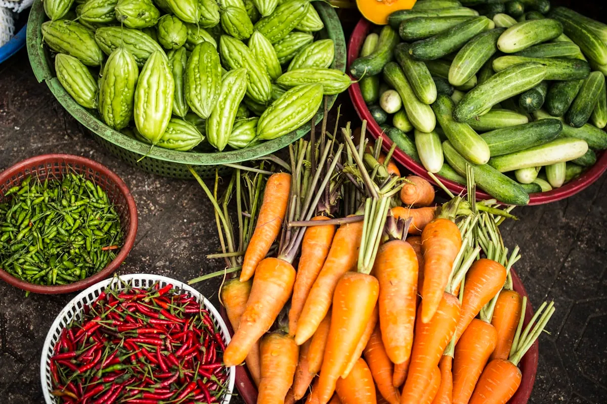 Fresh produce at a local market